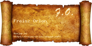 Freisz Orion névjegykártya